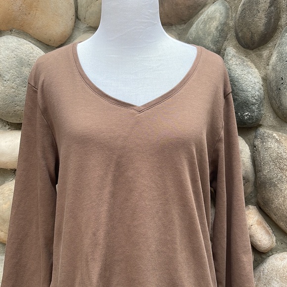 Karen Scott Brown V-Neck 3/4 Sleeve Top XL - Picture 5 of 7